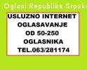 Usluzno internet oglašavanje na 50-100-150-200 Oglasnika